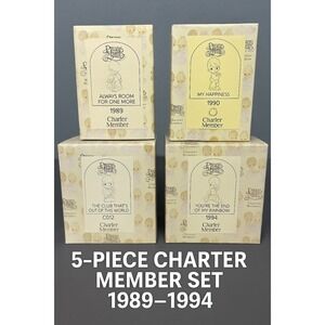 Precious Moments Charter Member Figurine Lot (1989–1994) Boxes & Inserts Set 5‎